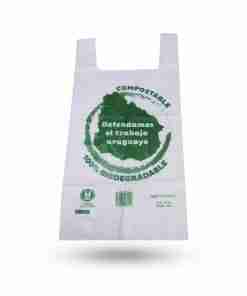 Bolsa Camiseta Biodegradable de 40cm por 50cm por 100 Unidades